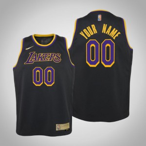 Custom Los Angeles Lakers 2021 Season Youth #00 Earned Jersey - Black 874412-856