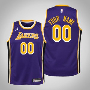 Custom Los Angeles Lakers 2021 Season Youth #00 Statement Jersey - Purple 590225-186
