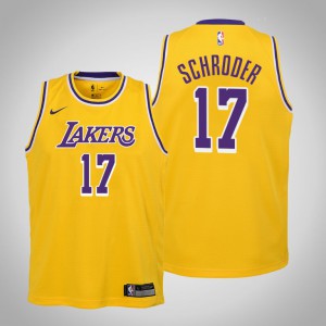 Dennis Schroder Los Angeles Lakers 2021 Season Youth #17 Icon Jersey - Yellow 265387-902