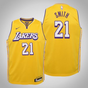J.R. Smith Los Angeles Lakers 2020 Season Youth #21 City Jersey - Gold 275491-949