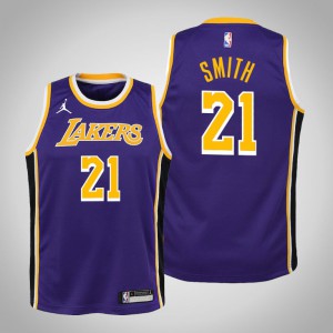 J.R. Smith Los Angeles Lakers 2021 Season Youth #21 Statement Jersey - Purple 763496-807