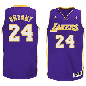 Kobe Bryant Los Angeles Lakers Revolution 30 Swingman Youth #24 Road Jersey - Purple 358609-294