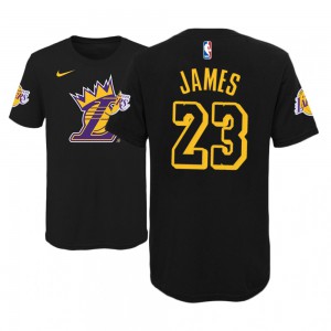 LeBron James Los Angeles Lakers King of LA Crown Youth #23 Name & Number T-Shirt - Black 463802-516