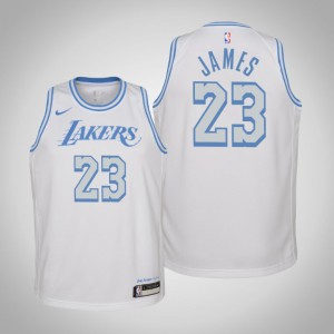 LeBron James Los Angeles Lakers 2021 Season Youth #23 City Jersey - White 496458-900