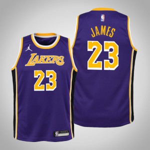 LeBron James Los Angeles Lakers 2021 Season Youth #23 Statement Jersey - Purple 278734-962