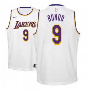 Rajon Rondo Los Angeles Lakers 2018-19 Youth #9 Association Jersey - White 584146-626