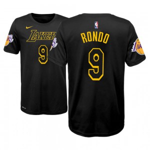 Rajon Rondo Los Angeles Lakers 2018-19 Edition Name & Number Youth #9 City T-Shirt - Black 999310-800