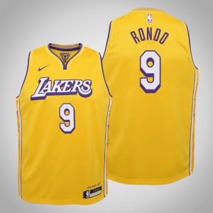 Rajon Rondo Los Angeles Lakers 2020 Season Youth #9 City Jersey - Gold 994878-730
