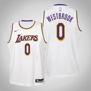 Russell Westbrook Los Angeles Lakers 2021 Youth #0 Association Edition Jersey - White 970970-725