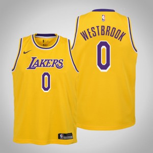 Russell Westbrook Los Angeles Lakers 2021 Youth #0 Icon Edition Jersey - Gold 215066-390