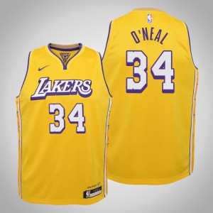 Shaquille O'Neal Los Angeles Lakers 2020 Season Youth #34 City Jersey - Gold 481985-717